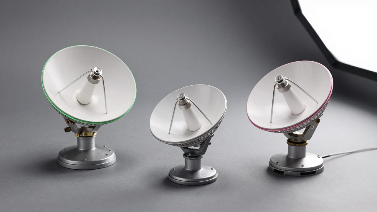 Scale model deep space tracking array on a studio sweep